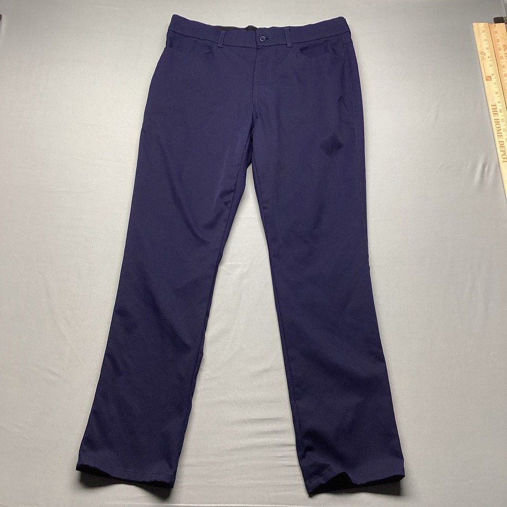 Pebble Beach Performance‎ Golf Pants Mens 32x30 Navy Blue Stretch Flat Front